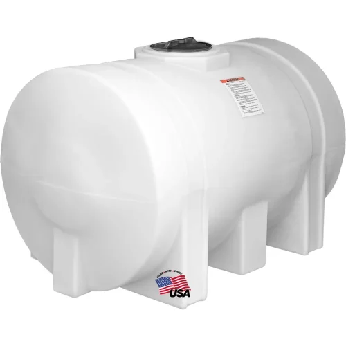 82124269 Horizontal Polyethylene Reservoir Water Tank with Legs, 550 Gallon, Made in the USA, Poly Tank for Water