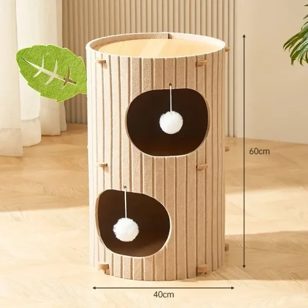 Multi-layer Felt Cat House Multi-function Tree Stump Cat House Wear-resistant Cat Scratching Board Pet Supplies Pet Furniture