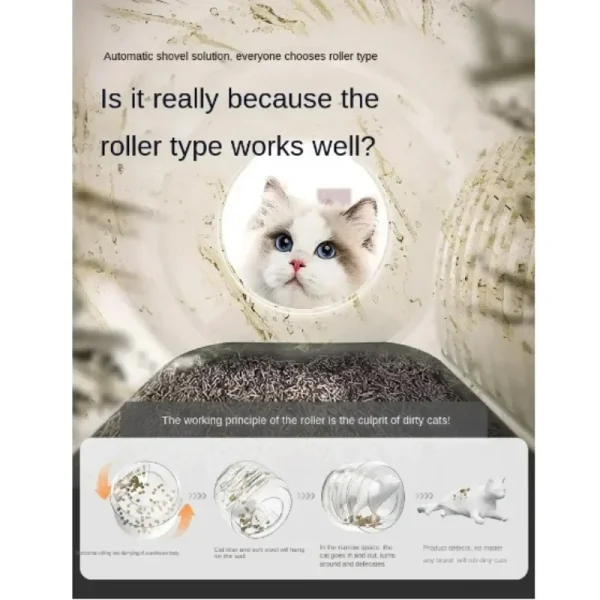 Automatic Intelligent Cat Litter Box Self-cleaning Cat Sandbox Scooping Open Semi-enclosed Cats Toilet Oversized Pet Supplies