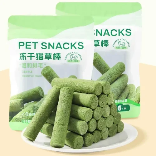 Cat Grass Sticks Grass Chewing Stick Freeze Dried Snacks Hairball Removal Mouth Health Teething Stick Natural Teeth Cleaner