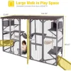 Catio Outdoor Cat Enclosure Window Box Wall Mounted Wooden Cat House Playground with Scratching Posts, Cat House