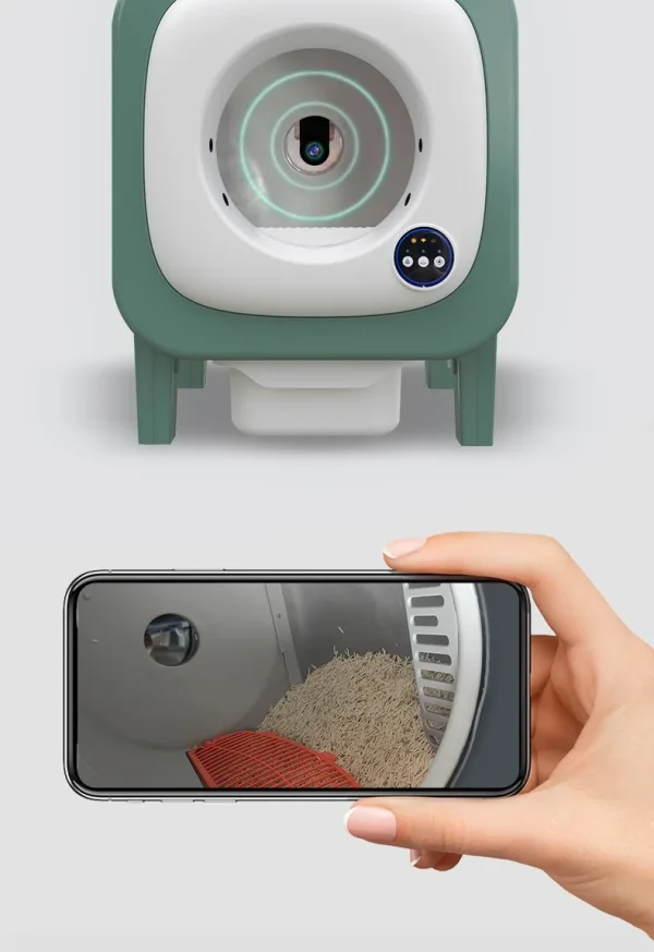 Fully Automatic Cleaning Electric Cat Litter Box With Camera, Large Pet Compartment, Semi Enclosed Smart Cat Toilet