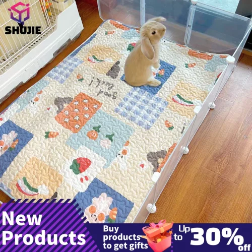 Rabbit Floor Mat Pet Sofa Cushion Training Pad Four Seasons Universal Cage Mat Cat Dog Sleeping Blanket Fence Pad Bunny Supplies