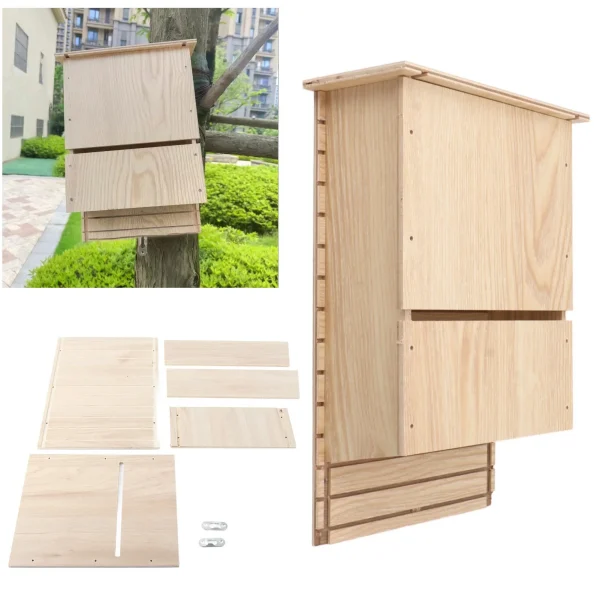 Bat House Single Storey Wooden Garden Eaves Bat Habitat Single Storey Bat House