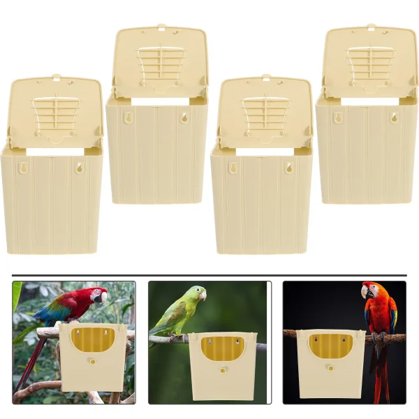 4 Pcs Bird Breeding Box Nesting Hut Plastic House Incubation Cage Nests Pet Travel Baby Boxes Roosting Case Breeding Accessories
