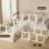 Pet Fence Fully Transparent Houses Acrylic Large Dog Fence Indoor Dog House.Large Space Dog Crate Double Suction Cup Design