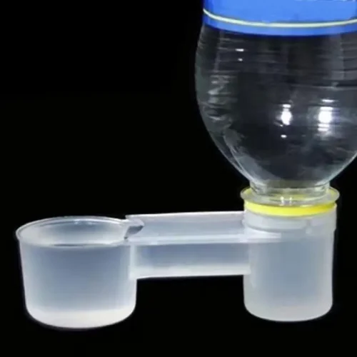 Plastic Pet Bird Drinker Feeder Water Bottle Cup Cat Chicken Pigeon Parrot Hamster Double Nozzle Water Guide For Family Garden