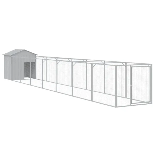 Galvanized Steel Dog House Light Grey 46.1x320.9x48.4 inches
