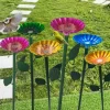 4 Pack Bee Watering Station Bird Cups for Garden Metal Bird Water Feeder with Flower Design Colorful Butterfly Bath Bowl Bee Cup
