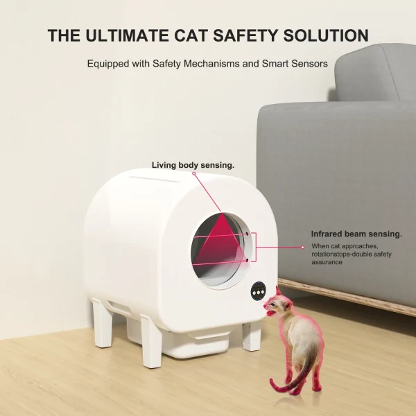 2025 Smart Extra Large Fully Enclosed Electric Cat Toilet Automatic Litter Box Poop Shovel Luxury Cat Litter Box