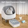 Automatic Self Cleaning Cat Litter Box with APP Control Intelligent Semi-closed Cat Litter Pan Odorless Cat Litter Tray Supplies