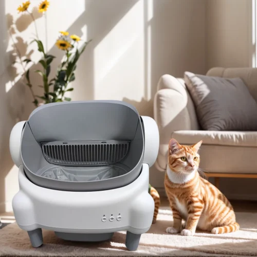 Pet Intelligent Cat Toilet, Electric Cat litter Box, Large Automatic Poop Scoop, Cat Litter Machine To Prevent Splashing Outside