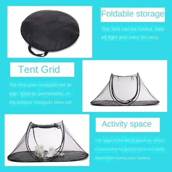 Camping cat and dog tent foldable pet fence, outdoor travel camping portable breathable cat and dog house, pet tent