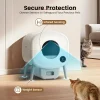 Extra Large Automatic Litter Box Self Cleaning for Multiple Cats, Odor-Free, App-Controlled, Ambient Light Waste Disposal