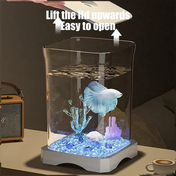 Transparent Fish Tank Living Room Office Decoration HD Acrylic Aquarium Easy To Feed Ecological Tank for Goldfish Tropical Fish