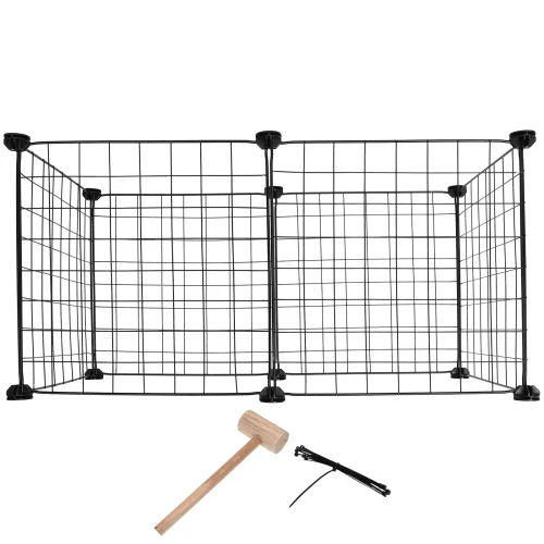 Pet Kennels 35x35 Iron Cage for Cats Dogs Rabbit Hutch Outdoor Indoor Black Bamboo Baby Cages Durable Foldable Dog Crate Safe