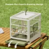 Portable Bird Container Bird Travel Carrier Bird Cage with Handle Large Space Breathable Foldable