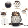 1pc Heavy Duty Copper Mesh Owl Shaped Wild Bird Feeder for Garden Yard Decor Window bird feeder Feeders bird Bird feeder cups