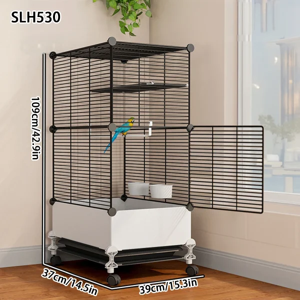 Bird Cage Large Splash-Proof Parrot Black Phoenix Myna Large Thrush Tiger Skin Pearl Bird Special Luxury Landscaping House