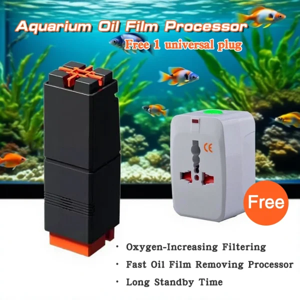 Miniature Motorized Mini Aquarium Surface Skimmer Ultra Quiet Floating Oil Processor free 1 universal plug