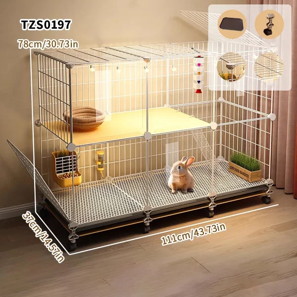 Rabbit Cage Large Space Household Large Villa Rabbit Nest with Toilet