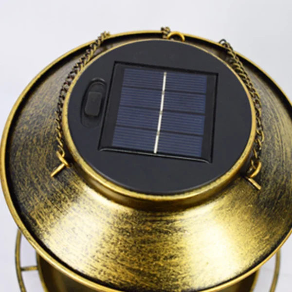 Solar Bronze Metal Tray Bird Feeder LED Lamp Hanging Metal Solar Energy Bird Feeders IP55 Waterproof Outside/Garden Decoration