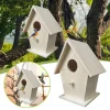 High-end Wooden Bird House For Outside To Paint Bird Nesting Box Handmade Birdhouse With Perch Diy Types Wall-Mounted Nest H3K6