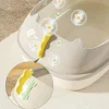 Large Capacity Cat Litter Box Cat Toilet Kitty Sandbox Cats Cleaning Basin Bathroom Semi Closed Splashproof Cats Tray Pet Supply