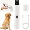 Dog Nail Grinder - Dog Nail Grinder with 3 Grinding Ports - Silent Rechargeable Electric Nail Trimmer for Small to Large Dogs