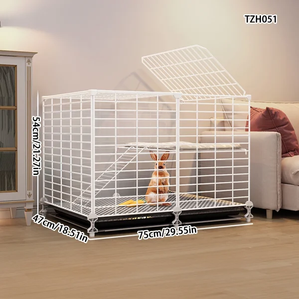 Rabbit Cage Household Large Double-Layer Indoor Rabbit Special Automatic Feces Cleaning Guinea Pig Cage Two-Story Platform House