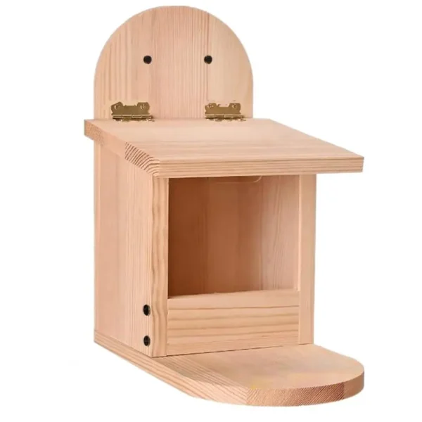 Bird Food Feeder Removal Cover Easy Installation Large Capacity Food Container Wooden Squirrel Pet Supplies