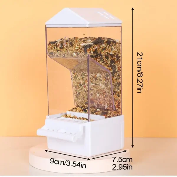 Automatic Parrot Feeder Smart Clear Parakeet Feeder Dispenser Squirrel-Proof Food Container Large Capacity Drinker Cage