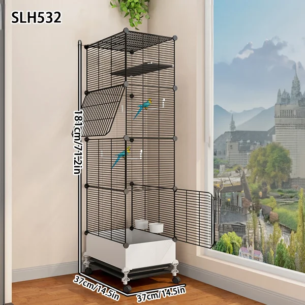 Bird Cage Large Splash-Proof Parrot Black Phoenix Myna Large Thrush Tiger Skin Pearl Bird Special Luxury Landscaping House