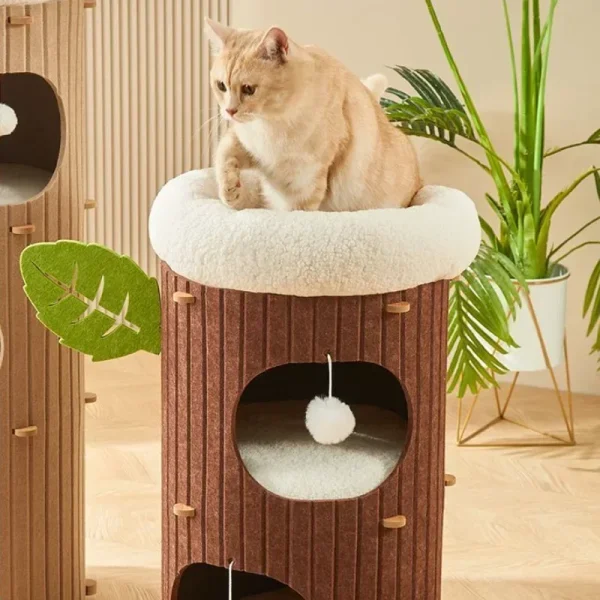 Multi-layer Felt Cat House Multi-function Tree Stump Cat House Wear-resistant Cat Scratching Board Pet Supplies Pet Furniture