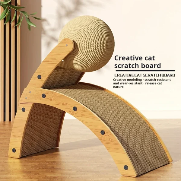 Cat Scratch Board, Durable Without Shavings, Cat Nest, Cat Climbing Frame, Integrated Sisal Ball, Cat Claw Pole, Cat Toy, Reliev