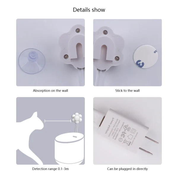 Pet Water Dispenser Motion Sensor with USB Interface Automatic Start Stop Cats Dispenser Portable Universal Pet Accessories