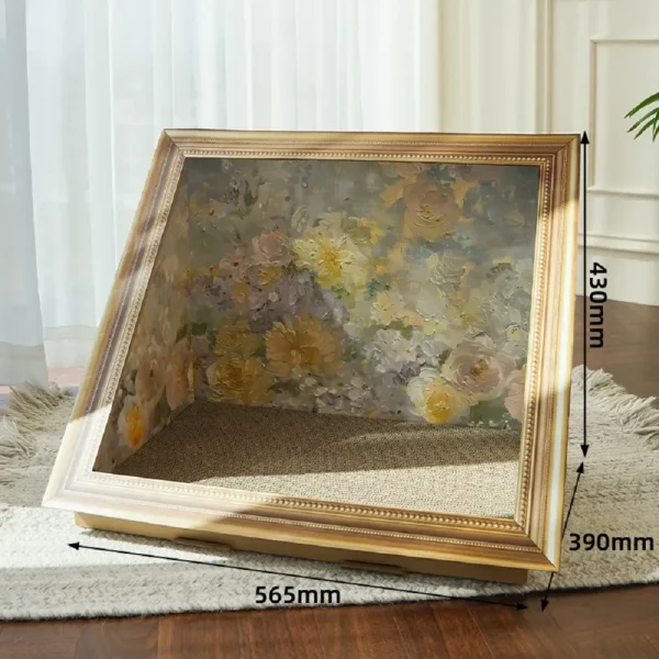 Mona Lisa Cat Scratching Board - 3D Oil Painting Cat Tree with Sisal Pad, Modern Home Decor & Cozy Cat Nest, Artistic Jute Claw