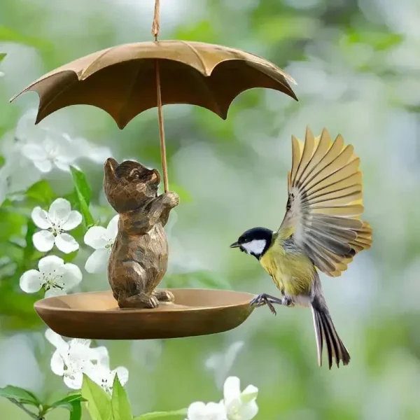 Bird Feeder With Umbrella Holding Umbrella Design Hummingbird Feeder All-Weather Exquisite Garden Yard Decorations Hummingbird