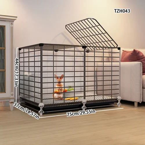 Rabbit Cage Double-Layer Household Extra-Large Automatic Feces Cleaning Guinea Pig Dwarf Rabbit Cage Indoor Special Two-Story Platform
