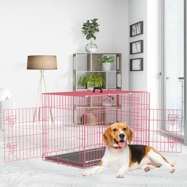 48 inch dog cage dog house folding metal wire dog cage
