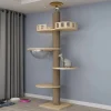 Solid Wood Cat Climbing Frame Vertical Pet Toy Cat Scratching Board Multifunction Large Cats Villa Climbing Pillar Tree House