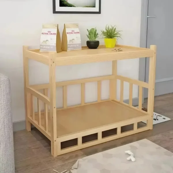 Solid Wood Dog Kennel Pets Bed Smooth Polished Teddy Dog Nest Golden Retriever Detachable Pet Bed Solid Wood Material Cat House