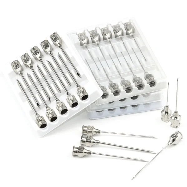 10pcs Stainless steel veterinary needles Syringe Dispensing Needle For Farm,Fluid Supplement,Livestock, Poultry,Glue Dispensing