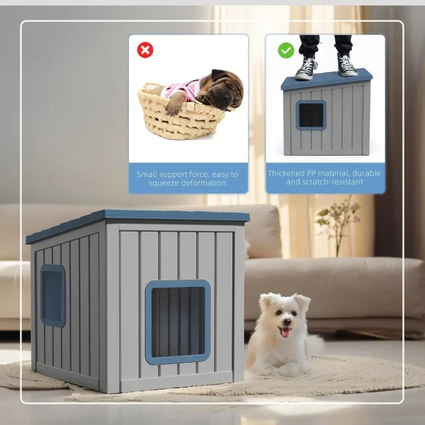 Dog House Indoor and Outdoor with Weatherproof Roof Removable Floors for Small to Middle Sized Dogs Easy to Assemble