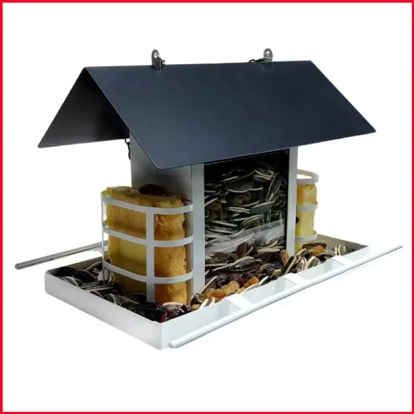 K92A Garden Bird Feeder with Large Seed Capacity and Quick Mount House