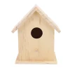 Small Bird House Paintable Unfinished Wood Bird Breeding Nesting Box Birdhouse for Home Garden Pet Birds Rest Relax