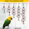 Bird Chewing Toy Parrot Beak Grinding Calcium Stone with Bells Bird Cage Accessories Cage Toys for Rat Hamster Chinchilla Rabbit