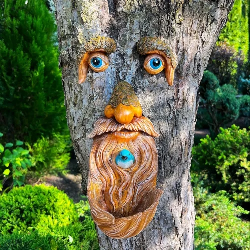 Rustic Tree Face Bird Feeder, Outdoor Bird Feeder For Garden Decor Feeders bird Wild bird feeder outdoor Bird feeder cups