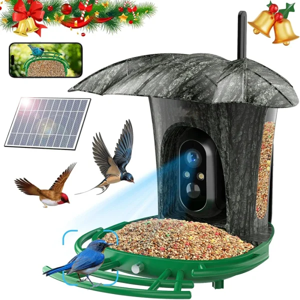 Smart Bird Feeder with Camera Outdoor,Bird Watching Camera,1080P HD AI Identify Wildlife Species