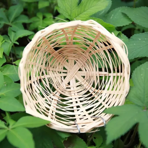 Handwoven Country Style Bird Nest For Pets Parrot Parakeet Bamboo Bird Nest Hollow Out Hanging Bird Cage Bamboo Nest With Hook